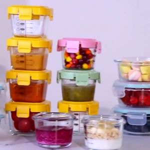 CODMALL Tempat Mpasi Kaca Wadah Mpasi Kaca Penyimpanan Mpasi Glass Baby Food Container Kotak Mpasi R1150