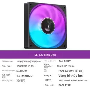 Quạt Làm Mát Máy Tính Jonsbo SL-120 120mm 5V 3Pin ARGB PWM Quạt Làm Mát Êm Ái Luồng Khí Mạnh Ổ Trục Lỏng Cho Vỏ Máy Tính