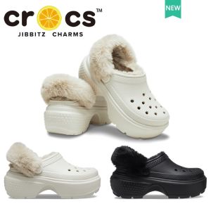 Crocs for women platform STOMP LINED CLOG Platform Shoes Warm Plush Slippers#208546