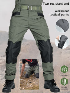 Mens Loose Outdoor Training Pants  Loose Slim Stretch Tactical Pants Cargo Pants Outdoor Multi-pocket Tactical Pants Ripstop Tr