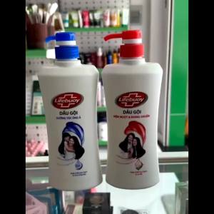 Dầu gội Lifebuoy xanh đỏ EN373 giúp dưỡng tóc óng ả mềm mượt kháng khuẩn 640g