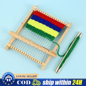 Wooden Loom Knitting Machine Weaving Loom Frame with Shuttle Kit for Children Kids Boys Girls DIY Knitted Toy Handicraft