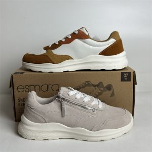 Leather Fashion Casual Sports Shoes Women Lightweight Comfortable All-Match Color Block Wear-Resistant Slow Running Shoes