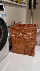60L Foldable Laundry Basket 60L Capacious Durable Foldable Wicker Basket for Home Use