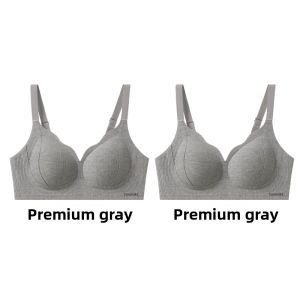 MiiOW | Red Bra Womens No Steel Ring Gathered Underwear Comfortable Soft Fabric Spring Season V-Neck Full Cup Adjustable Strap