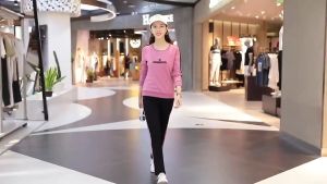Womens Long Sleeve Tracksuit Female Pullover Jogging Pants 2 Piece Set Casual Loose Sports Sets