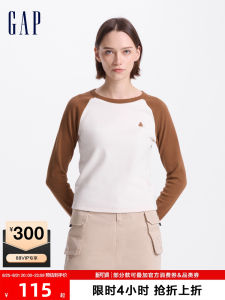 Gap Womens Knitted Slim Fit Shoulder Insert T-Shirt American Style Ribbed Long Sleeve round Neck Casual Fashion Cotton Blend