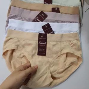 10 quần lót nữ 7003 chất liệu dệt gân kim kháng khuẩn thoáng mát - Women