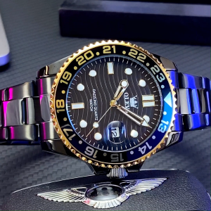 OLEVS Jam Tangan Pria Original Anti Air Tahan Keren Luxury Led Analog Stainless Steel Chronograph Watch Men Cod Hijau