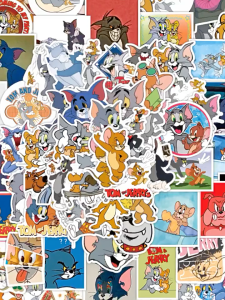 Pelekat Kartun Tom & Jerry Cute Sticker Pack Scrapbook Kids Diary Decoration Stationery Collection