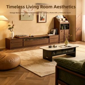 Vintage Style TV Cabinet Living Room Storage
