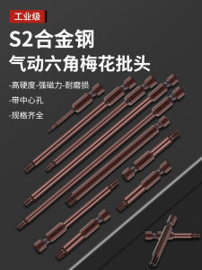 S2 Plum Blossom Hexagon Socket with Hole Bit T20 M Shape Inner Six Flower Handle Screwdriver Head T10 Strong Magnetic Screw Bit Hollow T25