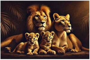 500 1000 1200 2000pcs Jigsaw Puzzle Royal Lion Family Wildlife Safari Jungle Animals Scene Challenging Brain Teaser Family Fun
