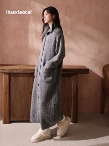 Long Thick Coral Fleece Robe for Women Autumn Winter