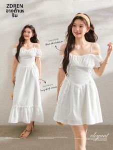 ZHANGDAREN | Đầm Dáng Gọn Phong Cách Hàn Quốc Mùa Hè