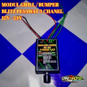 Modul lampu led kilat kedip blitz pesawat 3 channel 12V - 24V modul lampu pesawat