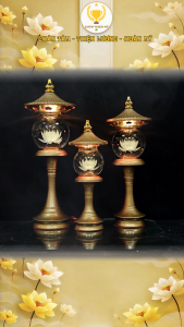 Đèn Hợp Kim Phú Quý Nắp Ô Cao Cấp CHÂN THIỆN MỸ Trang Trí Bàn Thờ Đồ Thờ Cúng M02