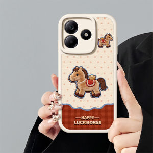 Elegant Dots Horse Pattern Phone Case with Lanyard Drop Protection Shoulder Strap Wristband and Stand For Redmi Note15