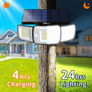 intelamp | intelamp Long Life 6000mah Solar Light Outdoor Solar Lamp Sunlight Motion Sensor Light Waterproof For Garden Street Wall Yard