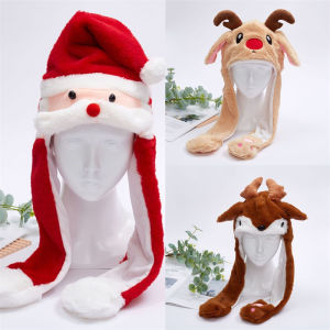 ตลกคริสต์มาสฮาโลวีนหมวกตุ๊กตากวางฟักทอง Santa Claus Ghost สัตว์หูค่าเฉลี่ยหมวก Plush สําหรับชายหญิงวันหยุดของขวัญ