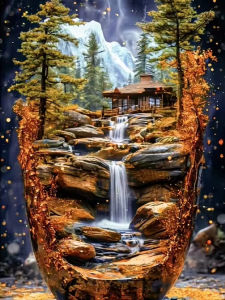 BILIBILI | Scenic House River Landscape Artwork Jigsaw Puzzle 500/1000/1200/2000PCS Stress Relief Puzzle Wall Art Decor Gift