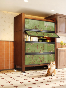 MEISD | Retro Steel-Wood Multi-Layer Kitchen Storage Cabinet