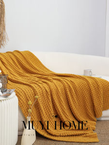 MUYI HOME | Waffle Texture Velvet Plush Blanket