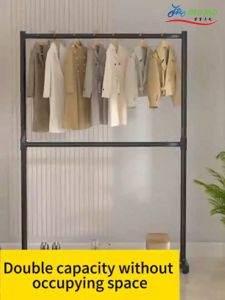 OTOMO <READY STOCK> Double Layer Clothes Hanging Rack / Rak Baju Murah / Rak Pengering Pakaian