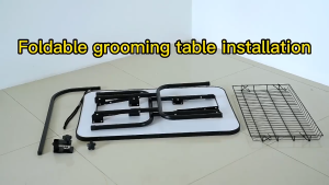 Foldable Pet Grooming Table with Adjustable Arm Noose Professional Dog Cat Grooming Stand for Home Salon Use