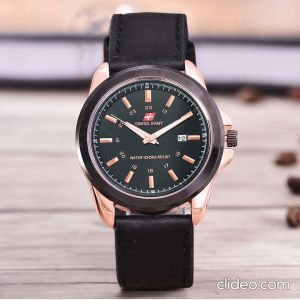 Swiss Army Jam Tangan Kasual Pria Strap Kulit SA 3821 C (Free Box)