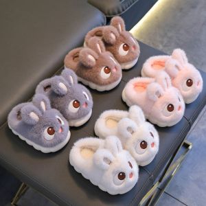 EYEGLASSES SHOP Anti Slip Cotton Slippers Home Slippers Big eyed Rabbit Winter Slippers Cute Anti-slip Fluffy Slippers Indoor