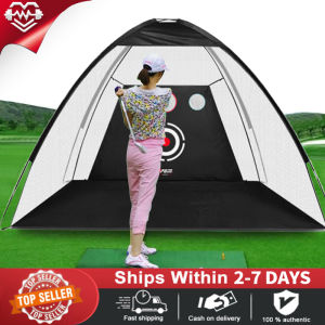 【Best High Quality】Portable Golf Practice Net Foldable Golf 1M/2M/3M Training Net Golf Practice Tent Garden Grass Net Heavy Golf Driving Net Golf Hitting Cage