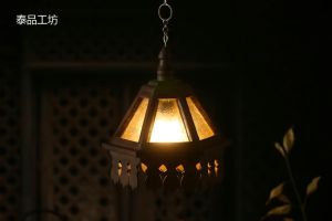 โคมไฟแขวน โคมไฟระย้า โคมไฟไม้สัก โคมไฟไม้พร้อมแถมหลอดไฟ โคมไฟตกแต่งห้องนอน ห้องนั่งเล่น ห้องรับแขก ประดับร้านนวดทางเดิน