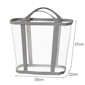 Nylon Mesh Laundry Basket Large Capacity Portable Dirty Clothes Organizer Breathable Foldable Wall Mounted Clothes Basket