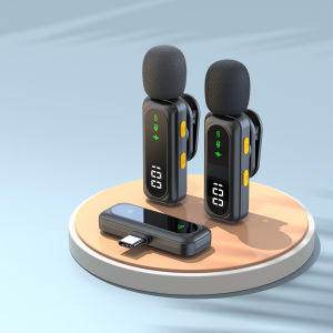 J21 ไร้สาย Lavalier Lapel ไมโครโฟนการบันทึกวิดีโอเสียงมินิไมโครโฟนสําหรับ iPhone Android Mic แบบพกพาลดเสียงรบกวน Vlog Live