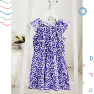 Váy bé gái mùa hè PEKKLE 3-6 tuổi cổ tròn sát nách butterfly cotton mềm mại đầm xuất dư bé gái váy đầm trẻ em