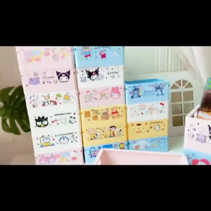 Kotak Lipat Meja Foldable Storage Box Cartoon Desktop Organizer Stationery Table Storage Container