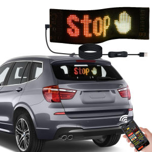 ✅【1 Year Warranty】PENCL Car LED LED Matrix Pixel Panel Advertising LED RGB Panel Car Rear Window Sign Flexible Display Screen Bluetooth Phone APP Control Custom Text Emoji USB 5V LED For Car