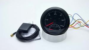 RYSJM | 2pcs Black Gauge 85MM Tachometer for Boat Motor GPS Speedometer 120MPH & Fuel Level Meter Volt Water Temp Oil Press Gauge PSI