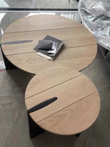 Scandinavian Solid Wood Coffee Table Living Room Creative round Tea Table Expression Coffee Table Modern Light Luxury Furniture Oak Side Table