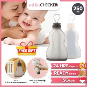 250ml Silicone Breast Milk Storage Bag | Breast Milk Storage Bottle | Breastmilk Container |  Nursing FreshKeeping Portable Reusable Packing Frozen Set & Exchangeable Nozzle | Mumchecked