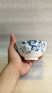 Combo 10 chén hoặc 5 chén sứ ăn cơm hoa văn chữ phúc 11.5cm GL23