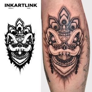 สติกเกอร์รอยสักชั่วคราวหัวสิงโต รอยสักวิเศษกันน้ํา รอยสักปลอมติดทนนาน 15 วัน รอยสักกึ่งถาวร