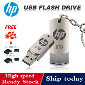 HP Ready Stock FREE Metal USB Flash Drive 128GB/256GB/512GB REFURBISHED USB Pendrive + Free OTG Adapter COD