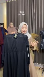 Hermosa - Gamis Emboss Kipas Hitam Wolfis Premium Umbrella 4m