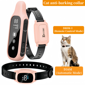 Waterproof Cat Training CollarCat Shock Collar with Remote Cat Stop Meowing Collar Remote Control/Automatic Anti-Meow for Cat