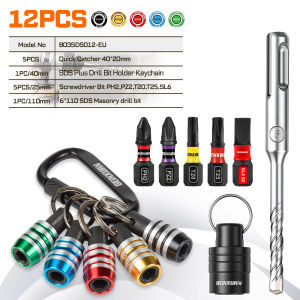 Geinxurn SDS Plus Drill Bit Storage Keychain Portable High Load Capacity Tool Holder for Rotary Hammer Drills