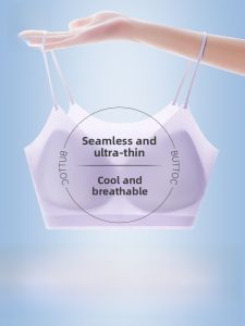 miiow | Ice Silk Seamless Womens Underwear Ultra-Thin Strapless Sports Leisure Style Full Cup Vest Bra Comfortable Summer Wear