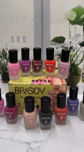 BRASOV Kutek Matte Combo 12 pcs Nail polish Matte Cat kuku BPOM Color Mix