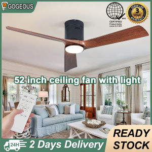 Gogeous 52inch ceiling fan with light 3 blades big 6 speed wind adjustable ceiling fan with lights and remote